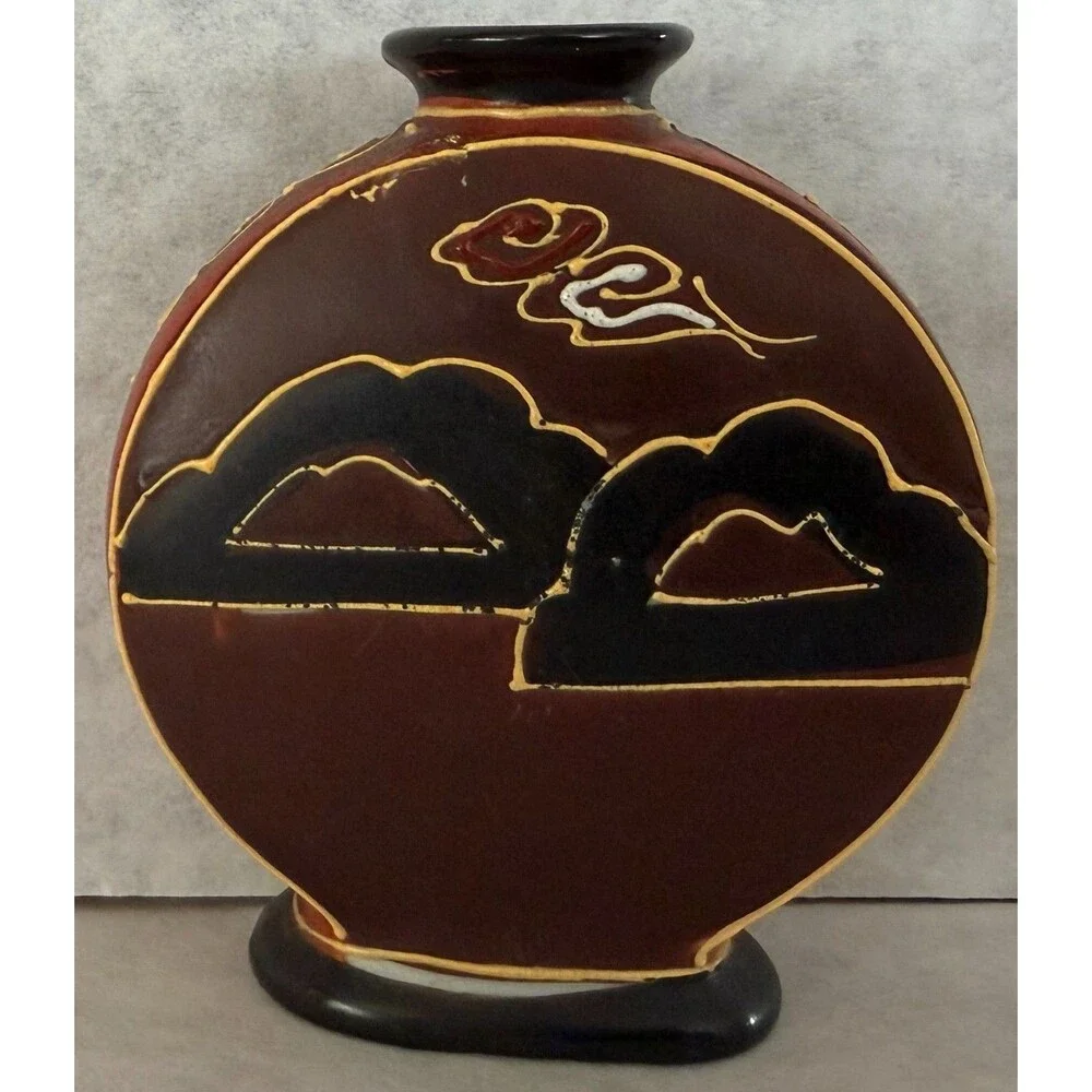 Vintage Moriage Mini Vase, Lady Portrait